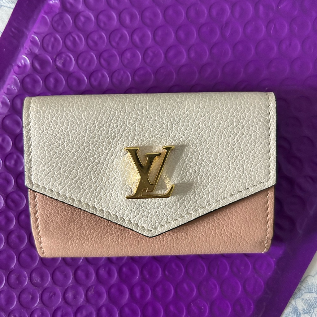 Lv Lockme Gold And Cream Wallet Microchip